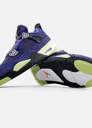 Чоловічі кросівки фіолетові nike air jordan 4 "paris violet"6 фото