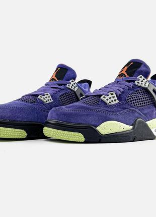 Чоловічі кросівки фіолетові nike air jordan 4 "paris violet"4 фото