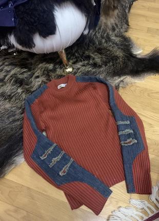 Светр облягаючий спортивний  гольф стильний вінтаж zara