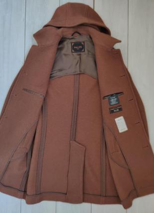 Мужское качественное теплое пальто с капюшоном шерсть оригинал италия2 фото