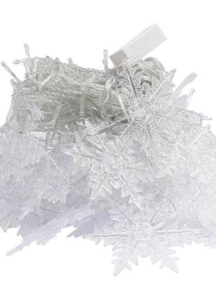 Новорічна гірлянда штора сніжинки, мульті, синя, біла, 220 v