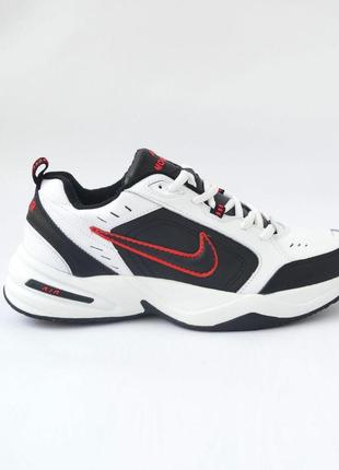 Nike monarch білі з чорним шкіра термо кроссовки найк аир монарх кросовки