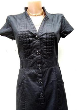 Новое черное коновое платье рубашка в стиле сафари h&m 🦓 маленький размер.2 фото