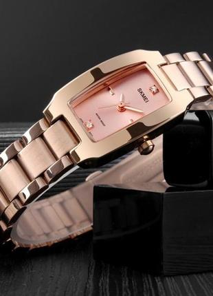 Женские классические наручные часы  skmei 1400 rose gold