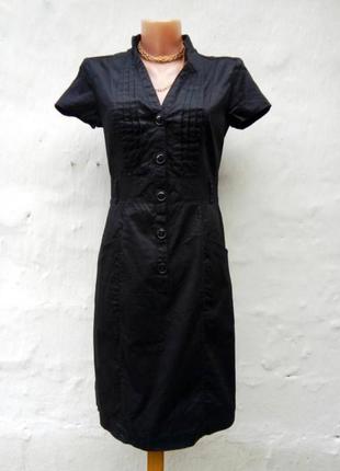 Новое черное коновое платье рубашка в стиле сафари h&m 🦓 маленький размер.5 фото
