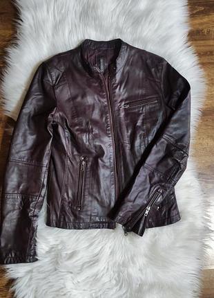 Шкіряна куртка naf-naf  натуральна шкіра