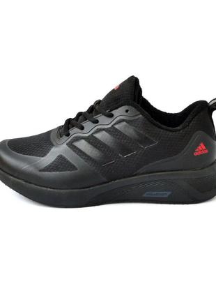 Adidas cloudfoam чорні, термо фліс кроссвоки адидас кросовки
