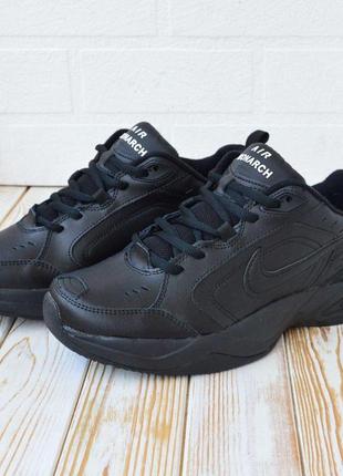 Nike air monarch чорні,  шкіра найки монарх кроссовки кросовки7 фото