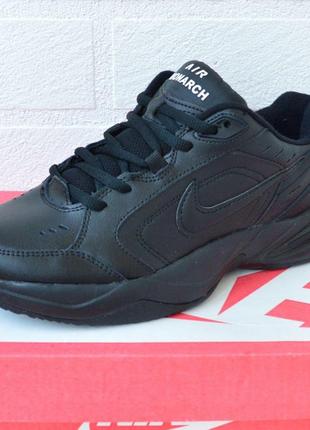 Nike air monarch чорні,  шкіра найки монарх кроссовки кросовки9 фото