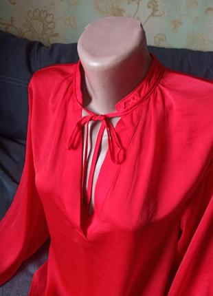 Блуза атласна із зав'язками2 фото