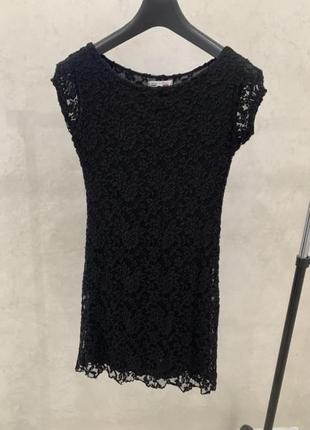 Плаття сукня чорна з мереживом кружева