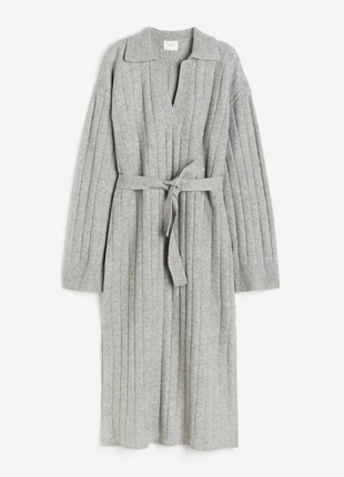 Трикотажное платье в рубчик h&amp;m новая коллекция
