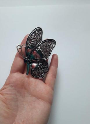 Велика і ніжна брошь , брошка бабочка , метелик8 фото