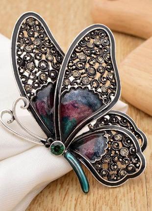 Велика і ніжна брошь , брошка бабочка , метелик2 фото