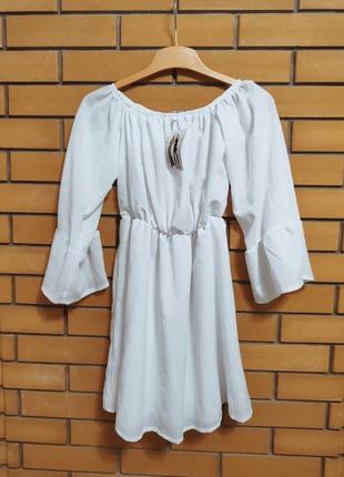 Платье-мини exclusive, белое