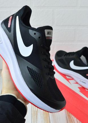 Nike air running чорні з червоним, сітка кросівки найк аир раннинг кросовки