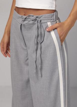 Жіночі брюки палаццо прямі кльош з лампасами,женские брюки с лампасами прямые клёш2 фото