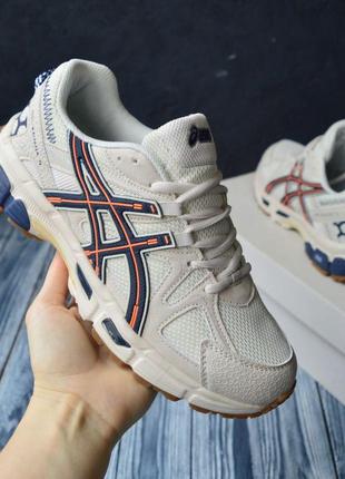 Asics gel-kahana 8 бежеві з помаранчевим топ кросівки асікс асикс кросовки