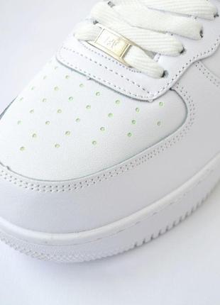 Nike air force 1 білі з чорним шкіра хутро найк аір форс кроссовки форси форсы7 фото