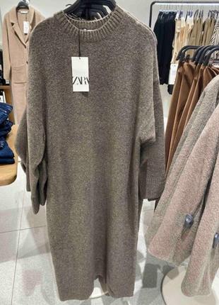 Коричневе плаття zara оверсайз 46-50, 52-56, 54-58 розміри5 фото