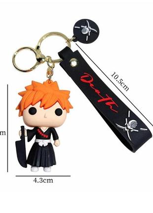 Блич ичиго брелок аниме брелок bleach ichigo для детей черный брелок на рюкзак, ключи3 фото