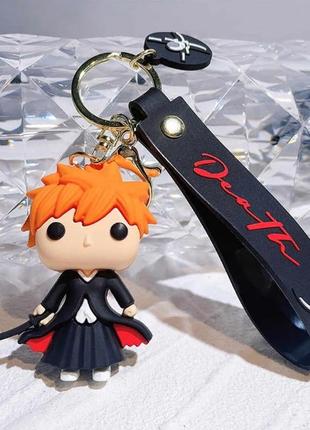 Блич ичиго брелок аниме брелок bleach ichigo для детей черный брелок на рюкзак, ключи1 фото