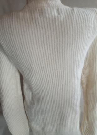 Кофта світшот светр рубчик прямий вільний гольф альпака вовна ella & il стоячі плечі3 фото