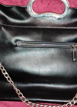 Черная женская сумка с цепочкой, натуральная кожа alex rai1 фото