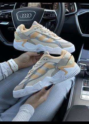 Жіночі кросівки adidas originals niteball ll beige sand white1 фото