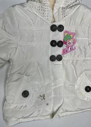 Курточка дитяча біла для дівчинки весняна3 фото