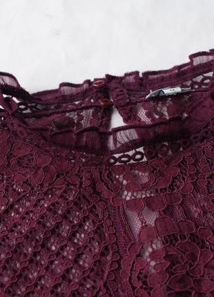 Брендова блуза мереживо у красивому відтінку бургунді від ri2 фото