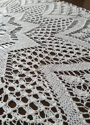 Салфетка круглая вязаная спицами
