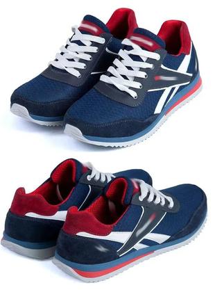 Мужские летние кроссовки сетка anser ns blue, текстильные кеды reebok синие, мужская обувь