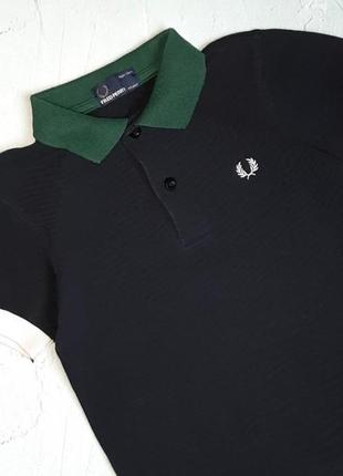 🎁1+1=3 брендова чорна футболка поло бавовна fred perry на хлопчика 4-5 років2 фото