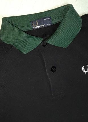 🎁1+1=3 брендова чорна футболка поло бавовна fred perry на хлопчика 4-5 років3 фото