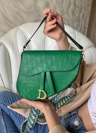 Жіноча сумка dior mono green якісна повсякденна, сумка для жінок яскрава стильна4 фото