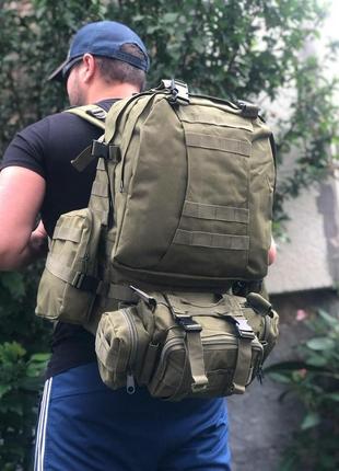 Військово-тактичний рюкзак з додатковими підсумками 4в1 - олива✅