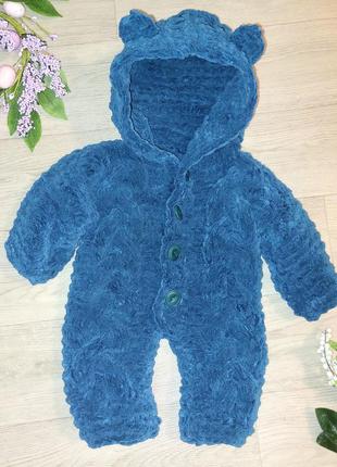 Плюшевий комбінезон ручної роботи на малюка 0-3міс.