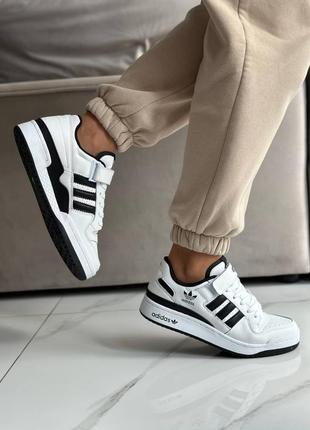 Adidas forum white black6 фото