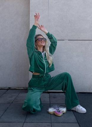 Спортивный костюм велюр штаны клёш в 6 цветах