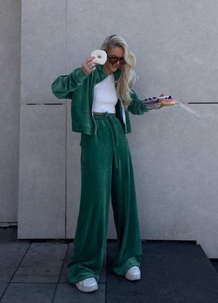 Спортивный костюм велюр штаны клёш в 6 цветах