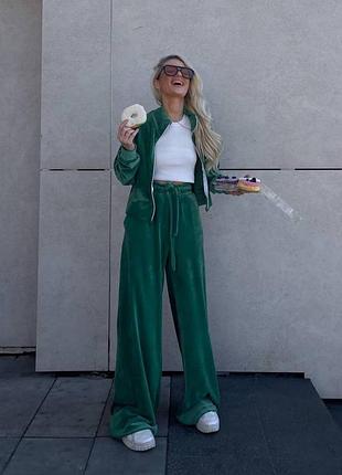 Спортивный костюм велюр штаны клёш в 6 цветах