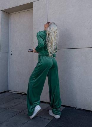 Спортивный костюм велюр штаны клёш в 6 цветах