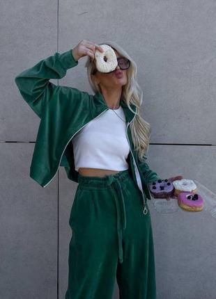 Спортивный костюм велюр штаны клёш в 6 цветах