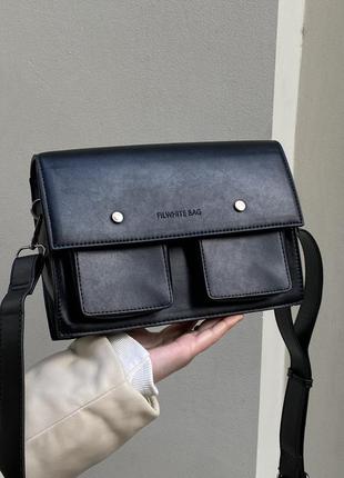 Сумка filwhitebag 10190 прямоугольная через плечо кросс-боди черная