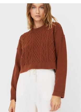 Укороченый свитер красивого цвета 🤎3 фото
