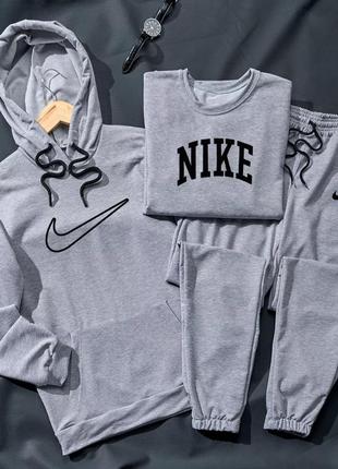 Комплекты 3в1 худи + свитшот + штаны nike3 фото