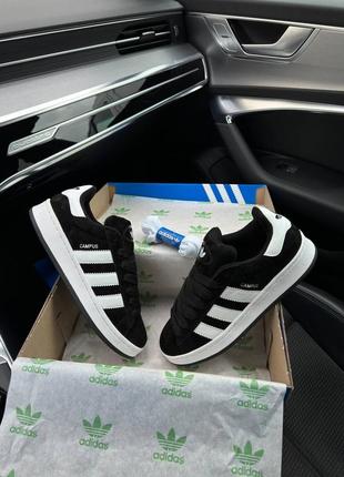 Чоловічі кросівки якісні стильні,чоловічі кросівки adidas campus 00s black white