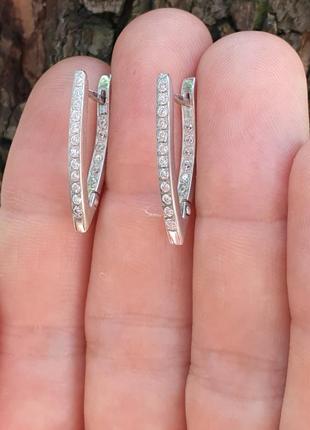 Серьги прищепки из серебра