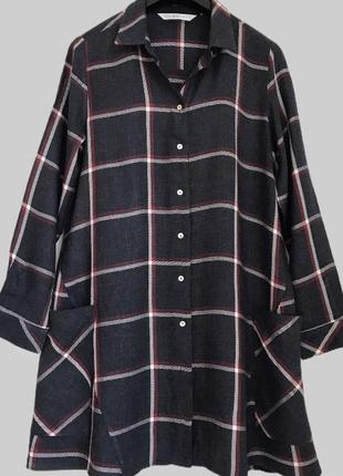Стильное ♥️♥️♥️ платье рубашка трапеция в клетку zara denim.